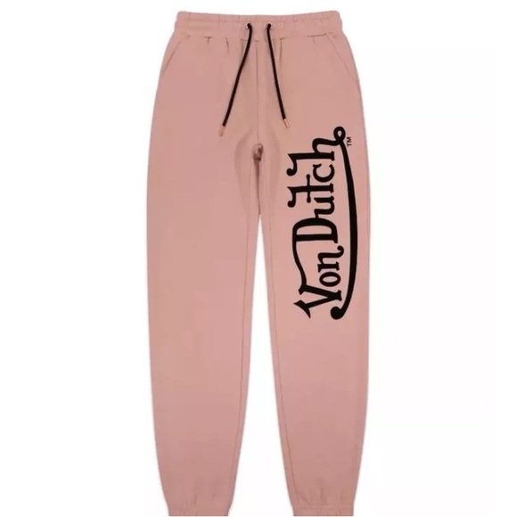 Von Dutch Pink Hoodie Sweatshirt with Drawstring Hood and Graphic Design - Picture 9 of 9